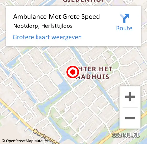 Locatie op kaart van de 112 melding: Ambulance Met Grote Spoed Naar Nootdorp, Herfsttijloos op 14 augustus 2023 21:21