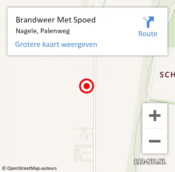 Locatie op kaart van de 112 melding: Brandweer Met Spoed Naar Nagele, Palenweg op 14 augustus 2023 21:32