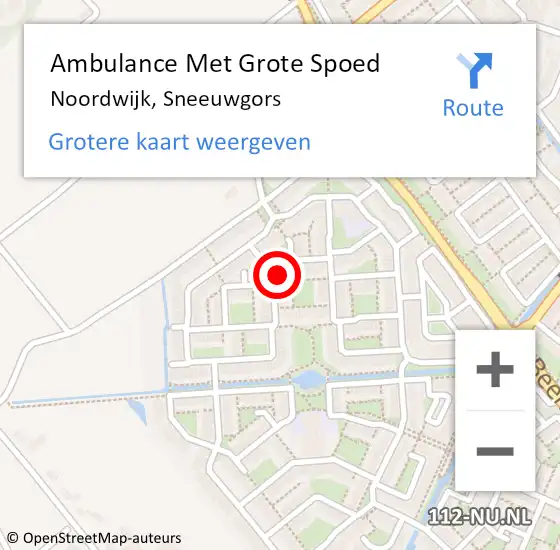 Locatie op kaart van de 112 melding: Ambulance Met Grote Spoed Naar Noordwijk, Sneeuwgors op 14 augustus 2023 21:50