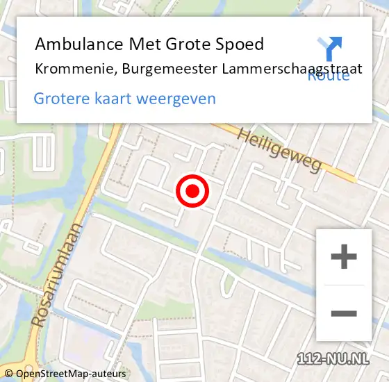Locatie op kaart van de 112 melding: Ambulance Met Grote Spoed Naar Krommenie, Burgemeester Lammerschaagstraat op 14 augustus 2023 22:33