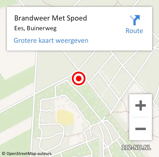 Locatie op kaart van de 112 melding: Brandweer Met Spoed Naar Ees, Buinerweg op 14 augustus 2023 23:11