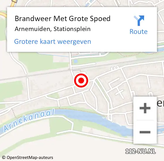 Locatie op kaart van de 112 melding: Brandweer Met Grote Spoed Naar Arnemuiden, Stationsplein op 14 augustus 2023 23:37