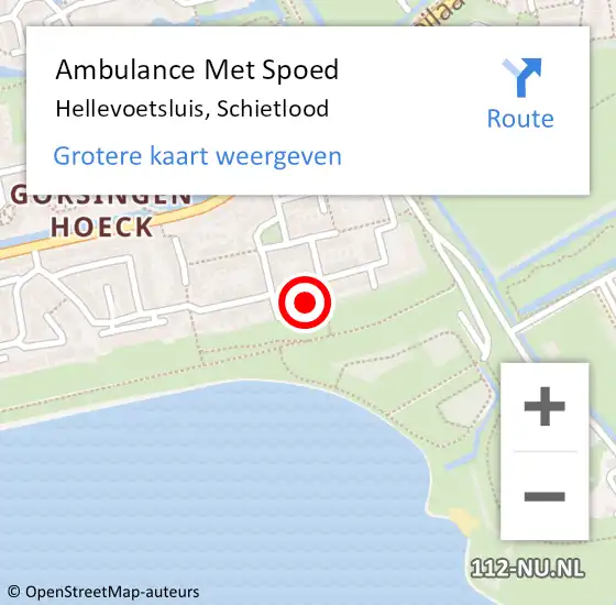 Locatie op kaart van de 112 melding: Ambulance Met Spoed Naar Hellevoetsluis, Schietlood op 15 augustus 2023 00:19