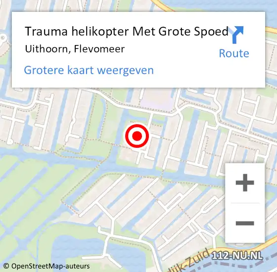 Locatie op kaart van de 112 melding: Trauma helikopter Met Grote Spoed Naar Uithoorn, Flevomeer op 15 augustus 2023 03:59
