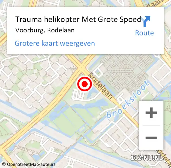 Locatie op kaart van de 112 melding: Trauma helikopter Met Grote Spoed Naar Voorburg, Rodelaan op 15 augustus 2023 04:08