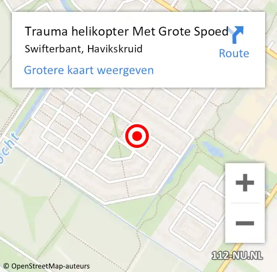 Locatie op kaart van de 112 melding: Trauma helikopter Met Grote Spoed Naar Swifterbant, Havikskruid op 15 augustus 2023 04:14