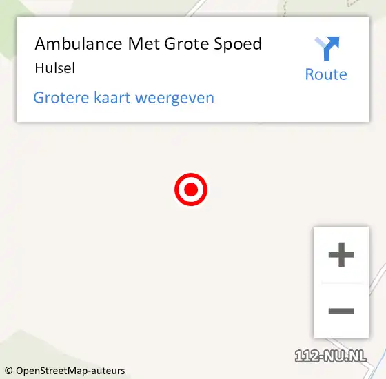 Locatie op kaart van de 112 melding: Ambulance Met Grote Spoed Naar Hulsel op 15 augustus 2023 08:21