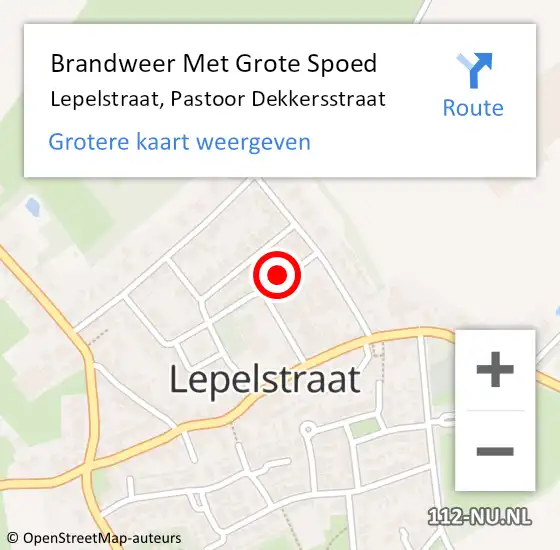 Locatie op kaart van de 112 melding: Brandweer Met Grote Spoed Naar Lepelstraat, Pastoor Dekkersstraat op 15 augustus 2023 08:42