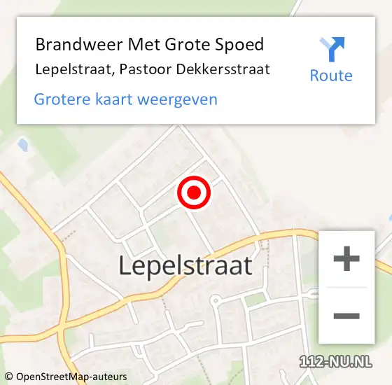 Locatie op kaart van de 112 melding: Brandweer Met Grote Spoed Naar Lepelstraat, Pastoor Dekkersstraat op 15 augustus 2023 08:47