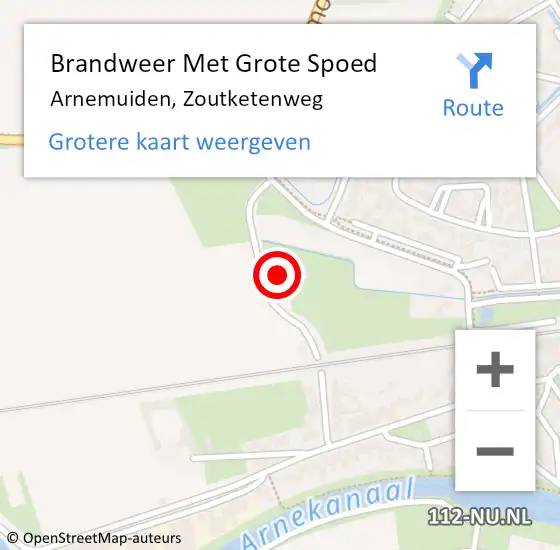 Locatie op kaart van de 112 melding: Brandweer Met Grote Spoed Naar Arnemuiden, Zoutketenweg op 15 augustus 2023 08:58