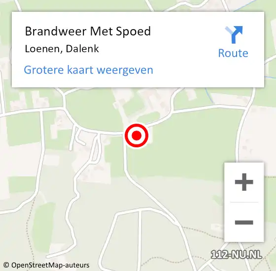 Locatie op kaart van de 112 melding: Brandweer Met Spoed Naar Loenen, Dalenk op 15 augustus 2023 10:42