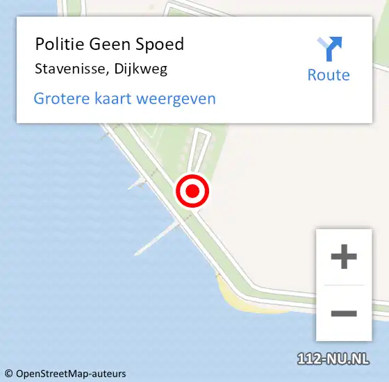 Locatie op kaart van de 112 melding: Politie Geen Spoed Naar Stavenisse, Dijkweg op 15 augustus 2023 11:16