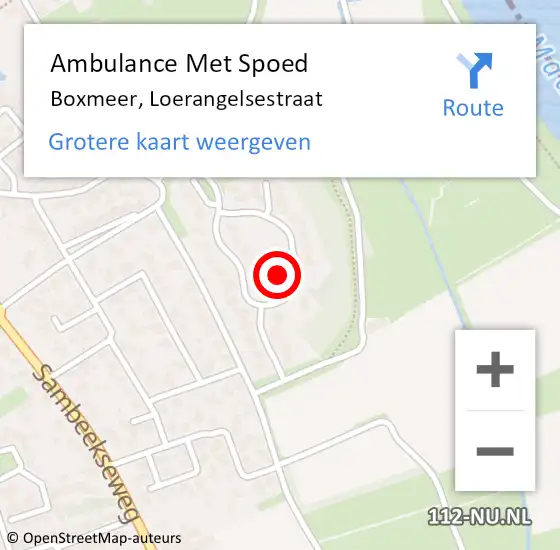 Locatie op kaart van de 112 melding: Ambulance Met Spoed Naar Boxmeer, Loerangelsestraat op 4 september 2014 20:08