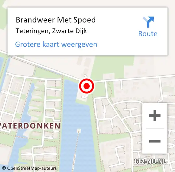 Locatie op kaart van de 112 melding: Brandweer Met Spoed Naar Teteringen, Zwarte Dijk op 15 augustus 2023 11:30