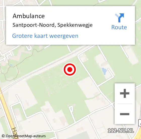 Locatie op kaart van de 112 melding: Ambulance Santpoort-Noord, Spekkenwegje op 15 augustus 2023 11:36