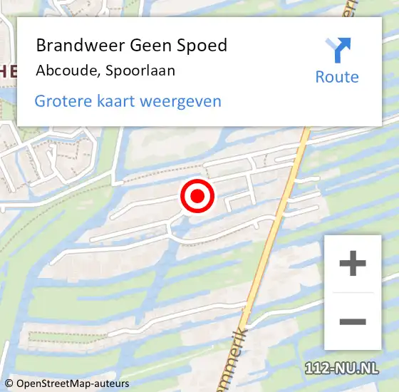 Locatie op kaart van de 112 melding: Brandweer Geen Spoed Naar Abcoude, Spoorlaan op 15 augustus 2023 13:14