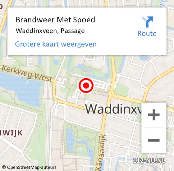 Locatie op kaart van de 112 melding: Brandweer Met Spoed Naar Waddinxveen, Passage op 4 september 2014 20:35