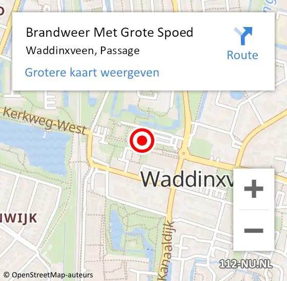 Locatie op kaart van de 112 melding: Brandweer Met Grote Spoed Naar Waddinxveen, Passage op 4 september 2014 20:38