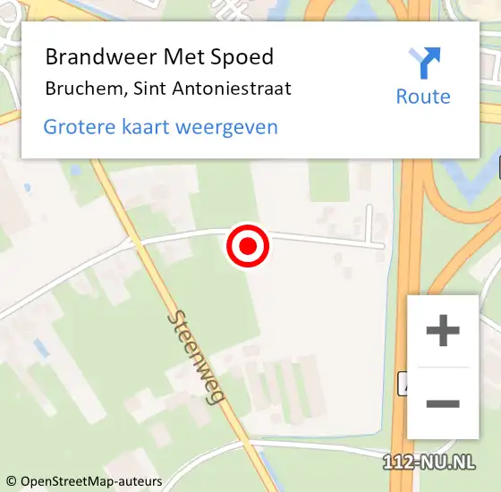 Locatie op kaart van de 112 melding: Brandweer Met Spoed Naar Bruchem, Sint Antoniestraat op 15 augustus 2023 15:15