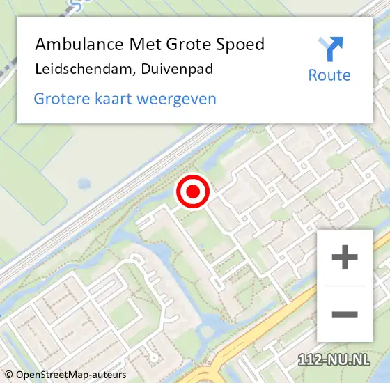 Locatie op kaart van de 112 melding: Ambulance Met Grote Spoed Naar Leidschendam, Duivenpad op 15 augustus 2023 16:07