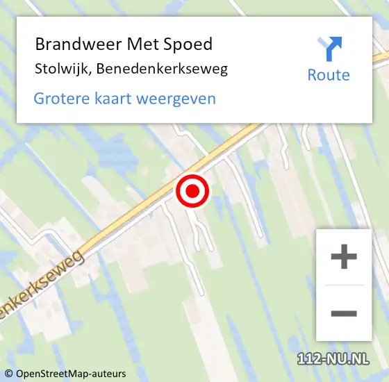 Locatie op kaart van de 112 melding: Brandweer Met Spoed Naar Stolwijk, Benedenkerkseweg op 13 oktober 2013 15:42