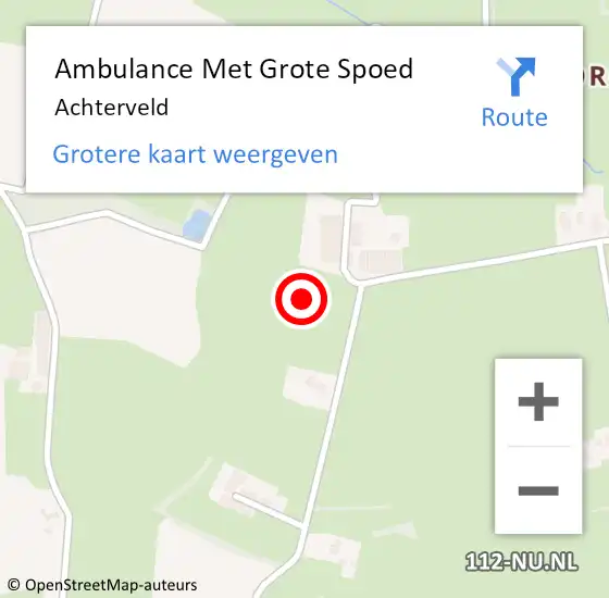 Locatie op kaart van de 112 melding: Ambulance Met Grote Spoed Naar Achterveld op 15 augustus 2023 17:09
