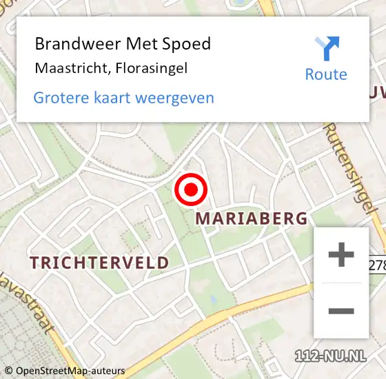 Locatie op kaart van de 112 melding: Brandweer Met Spoed Naar Maastricht, Florasingel op 15 augustus 2023 17:19