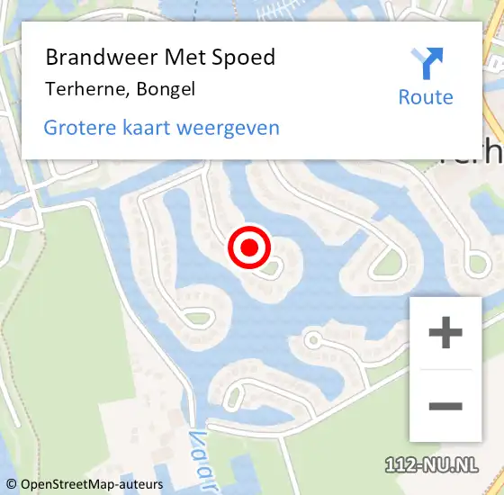 Locatie op kaart van de 112 melding: Brandweer Met Spoed Naar Terherne, Bongel op 15 augustus 2023 18:13