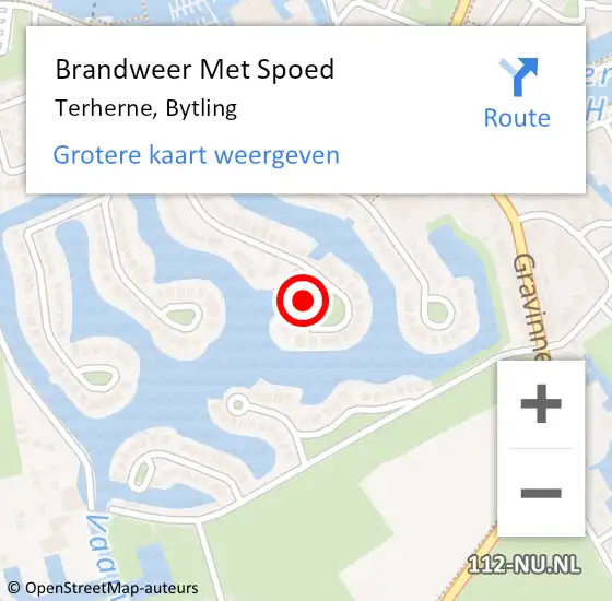 Locatie op kaart van de 112 melding: Brandweer Met Spoed Naar Terherne, Bytling op 15 augustus 2023 18:15