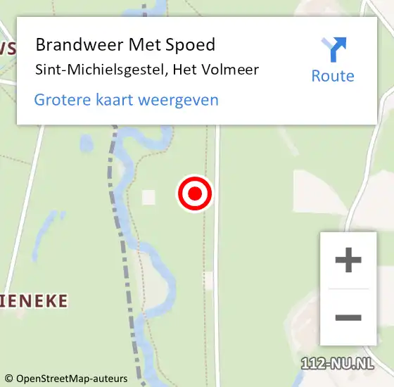 Locatie op kaart van de 112 melding: Brandweer Met Spoed Naar Sint-Michielsgestel, Het Volmeer op 15 augustus 2023 19:40