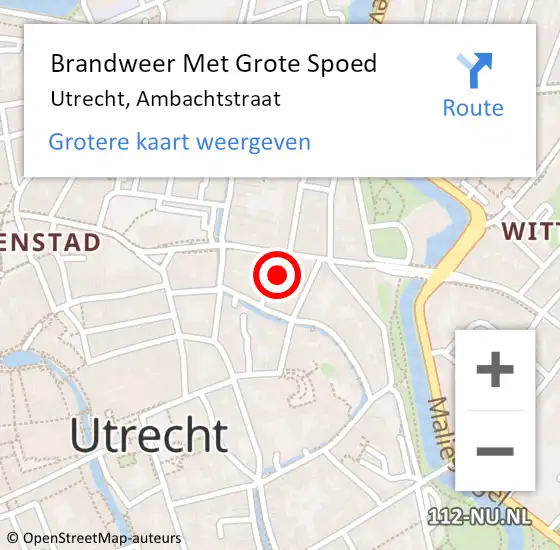 Locatie op kaart van de 112 melding: Brandweer Met Grote Spoed Naar Utrecht, Ambachtstraat op 4 september 2014 21:17