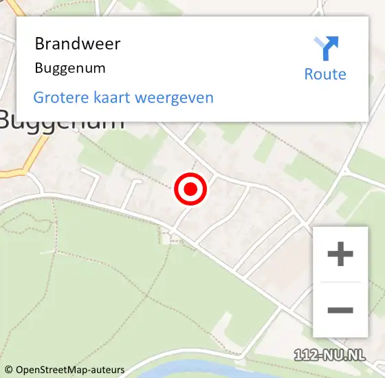 Locatie op kaart van de 112 melding: Brandweer Buggenum op 15 augustus 2023 20:41