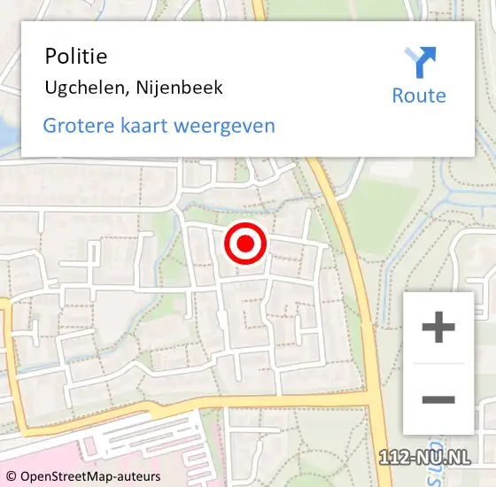 Locatie op kaart van de 112 melding: Politie Ugchelen, Nijenbeek op 15 augustus 2023 20:51