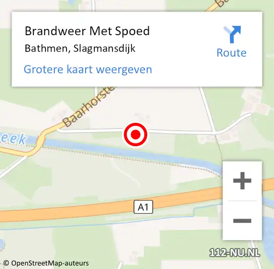 Locatie op kaart van de 112 melding: Brandweer Met Spoed Naar Bathmen, Slagmansdijk op 15 augustus 2023 21:40