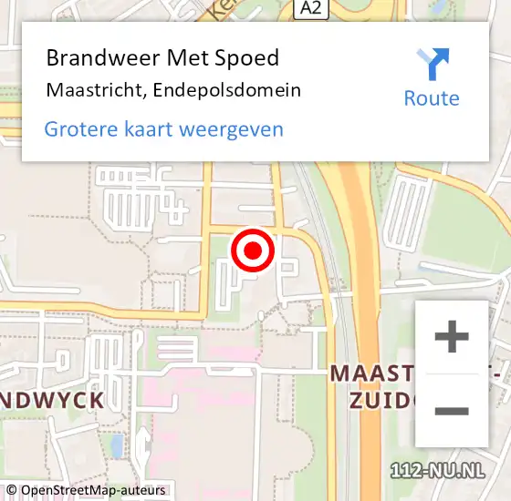 Locatie op kaart van de 112 melding: Brandweer Met Spoed Naar Maastricht, Endepolsdomein op 15 augustus 2023 21:47