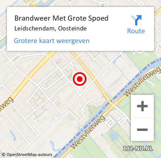 Locatie op kaart van de 112 melding: Brandweer Met Grote Spoed Naar Leidschendam, Oosteinde op 15 augustus 2023 22:42