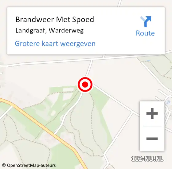 Locatie op kaart van de 112 melding: Brandweer Met Spoed Naar Landgraaf, Warderweg op 16 augustus 2023 01:16