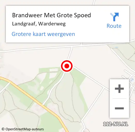 Locatie op kaart van de 112 melding: Brandweer Met Grote Spoed Naar Landgraaf, Warderweg op 16 augustus 2023 01:47