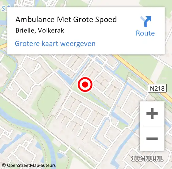Locatie op kaart van de 112 melding: Ambulance Met Grote Spoed Naar Brielle, Volkerak op 16 augustus 2023 02:08