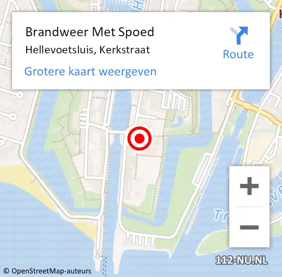 Locatie op kaart van de 112 melding: Brandweer Met Spoed Naar Hellevoetsluis, Kerkstraat op 16 augustus 2023 02:39