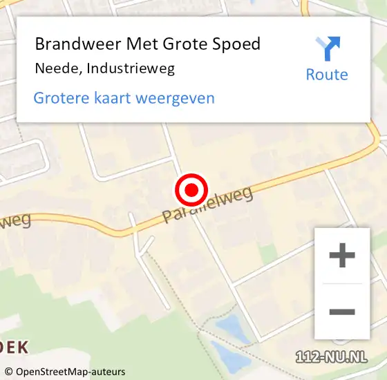 Locatie op kaart van de 112 melding: Brandweer Met Grote Spoed Naar Neede, Industrieweg op 16 augustus 2023 06:01