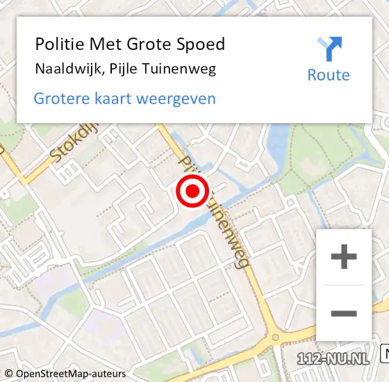 Locatie op kaart van de 112 melding: Politie Met Grote Spoed Naar Naaldwijk, Pijle Tuinenweg op 16 augustus 2023 08:04