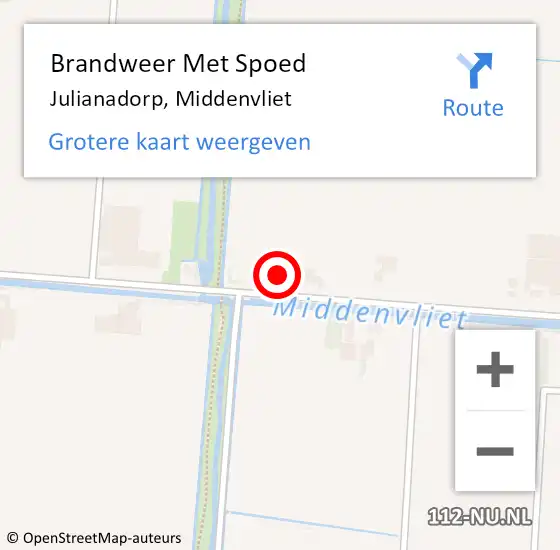 Locatie op kaart van de 112 melding: Brandweer Met Spoed Naar Julianadorp, Middenvliet op 16 augustus 2023 08:05