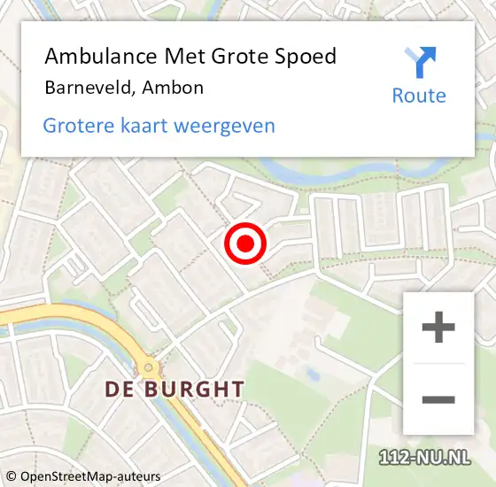 Locatie op kaart van de 112 melding: Ambulance Met Grote Spoed Naar Barneveld, Ambon op 4 september 2014 22:03