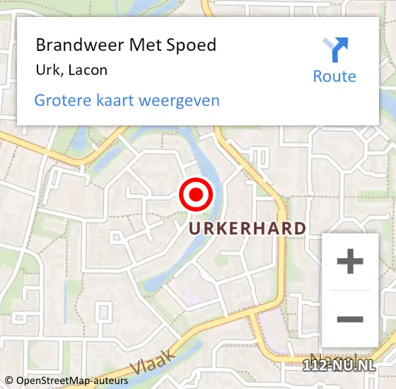 Locatie op kaart van de 112 melding: Brandweer Met Spoed Naar Urk, Lacon op 16 augustus 2023 09:14