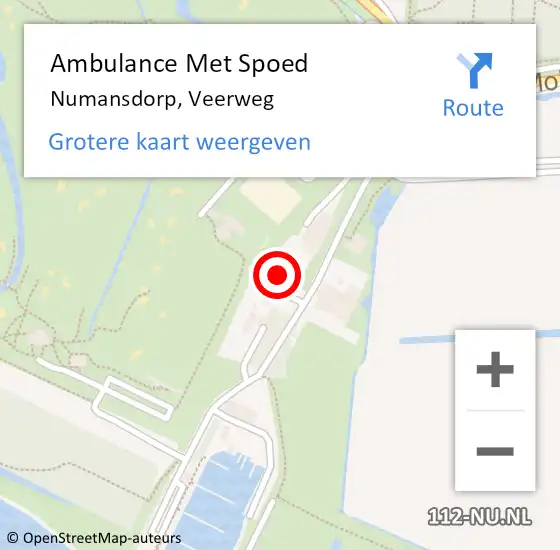 Locatie op kaart van de 112 melding: Ambulance Met Spoed Naar Numansdorp, Veerweg op 16 augustus 2023 09:29