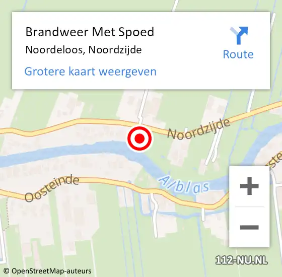 Locatie op kaart van de 112 melding: Brandweer Met Spoed Naar Noordeloos, Noordzijde op 16 augustus 2023 09:33