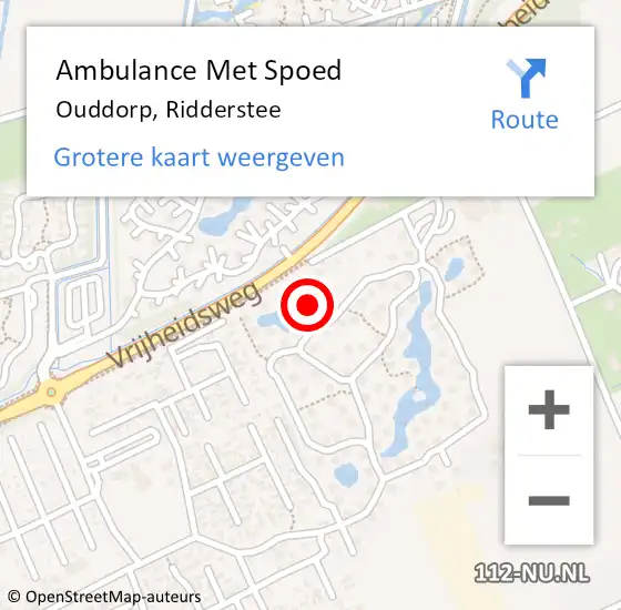 Locatie op kaart van de 112 melding: Ambulance Met Spoed Naar Ouddorp, Ridderstee op 16 augustus 2023 09:59