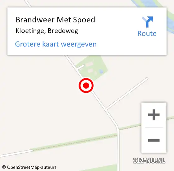 Locatie op kaart van de 112 melding: Brandweer Met Spoed Naar Kloetinge, Bredeweg op 4 september 2014 22:38