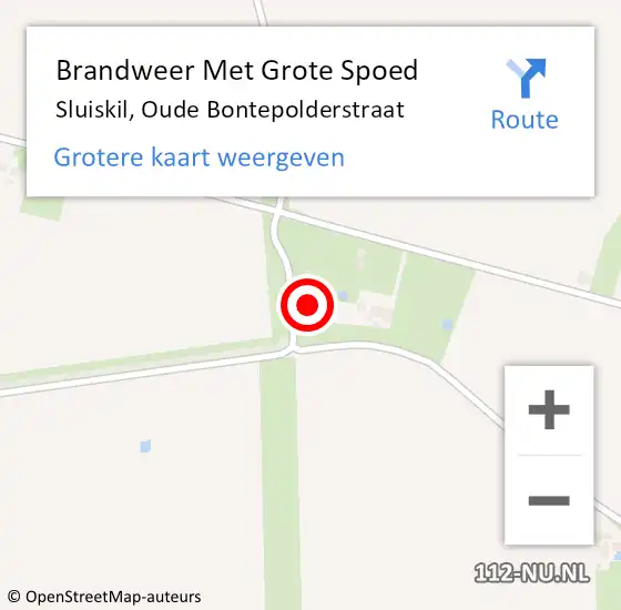 Locatie op kaart van de 112 melding: Brandweer Met Grote Spoed Naar Sluiskil, Oude Bontepolderstraat op 16 augustus 2023 13:40